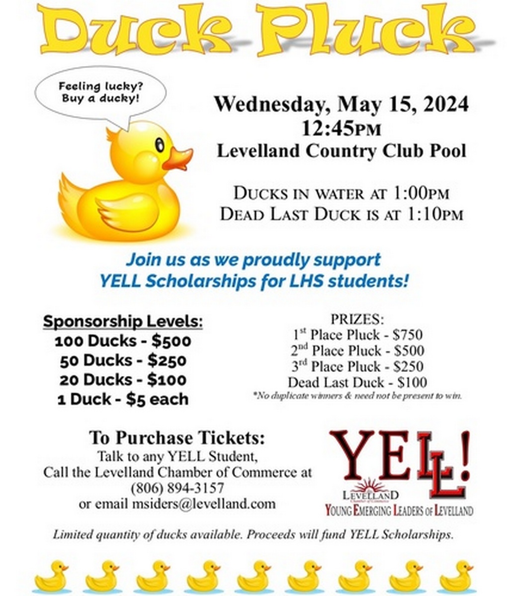 YELL Duck Pluck May 15, 2024 Levelland Area Chamber of Commerce, TX
